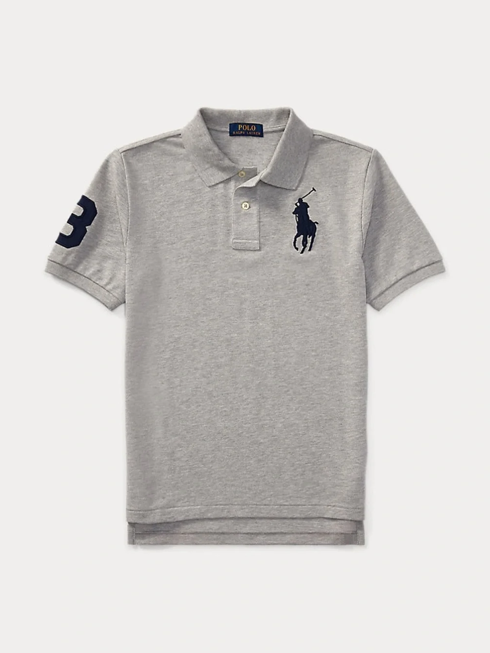 Polo Ralph Lauren kids Big Pony Cotton Mesh shirt gray preppy Classic luxury L